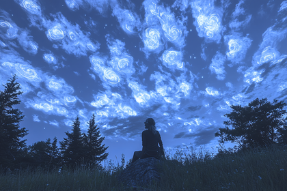 Stargazing Under Swirling Skies