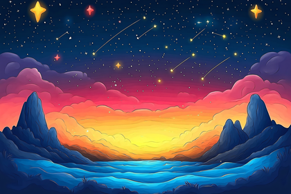 Starry Night Over Mountains