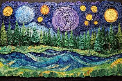 Starry River Landscape