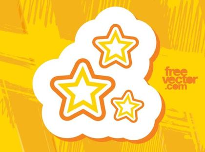 Stars Sticker Free Vector