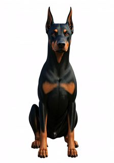 sitting doberman portrait