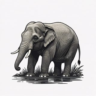 elephant in water