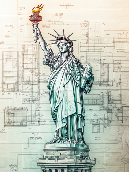 Statue Of Liberty Blueprint
