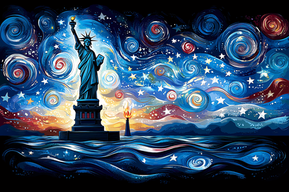 Statue Of Liberty Starry Night