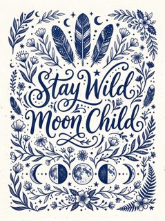celestial floral typography