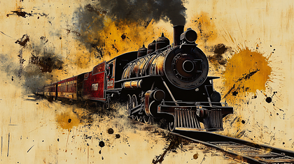 Steam Train In Artistic Style