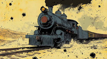 Steam Train Journey Through Desert