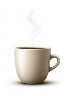steaming coffee cup