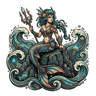 steampunk mermaid trident