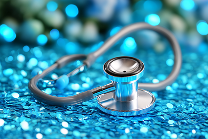 Stethoscope on Blue Glitter