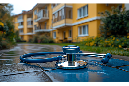 Stethoscope on Blue Tiles