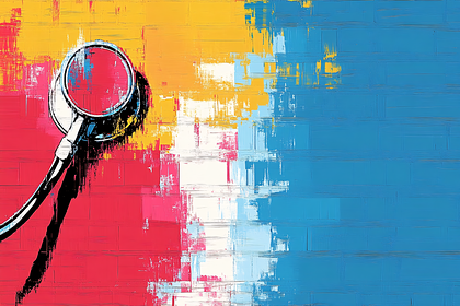 Stethoscope On Colorful Abstract Background