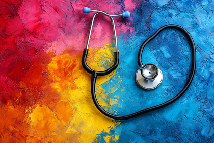 Stethoscope on Colorful Background