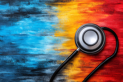 Stethoscope On Colorful Wooden Background