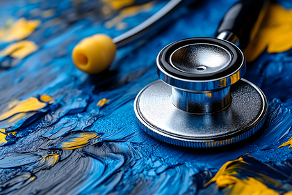 Stethoscope On Painted Background