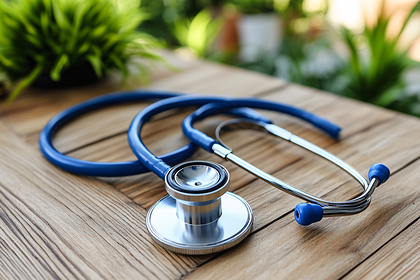 Stethoscope On Wooden Desk