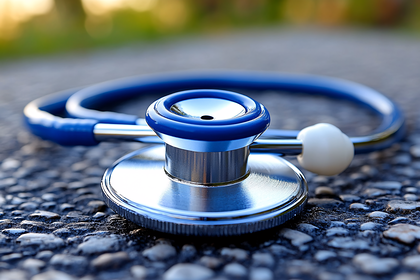 Stethoscope Resting on Pavement