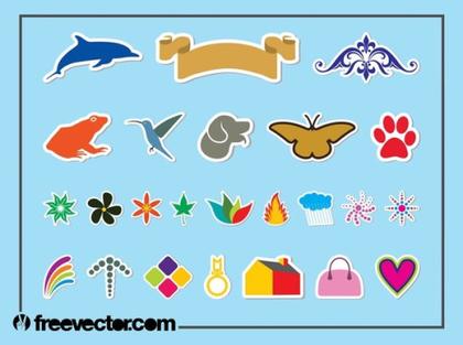 Sticker Set Free Vector