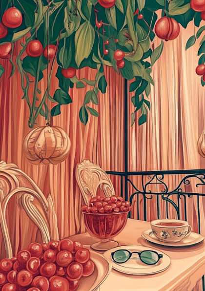 Still Life with Cherries and Pomegranates