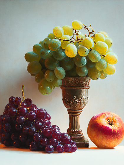 Still Life With Grapes And Apple