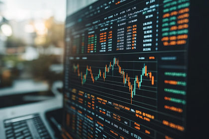 Stock Market Analysis on Computer Screen