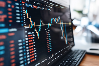 Stock Market Analysis on Laptop