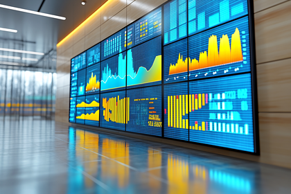 Stock Market Data Display Wall