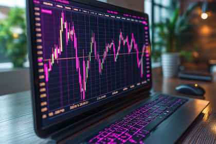 Stock Market Data On Laptop Screen