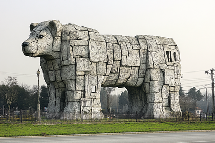 Stone Bear Sculpture