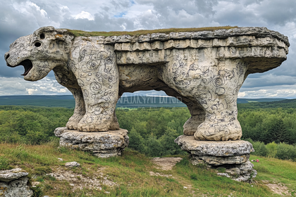 Stone Bear Sculpture