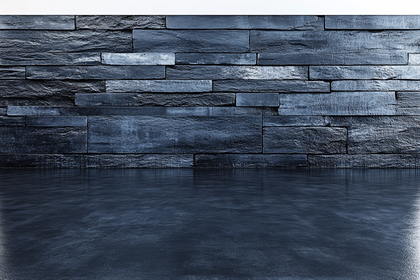 Stone Brick Wall with Reflective Floor