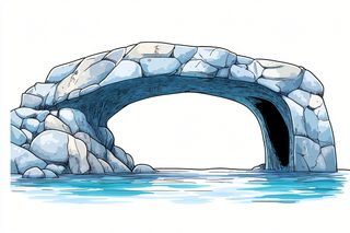 Stone Bridge Over Water Illustration