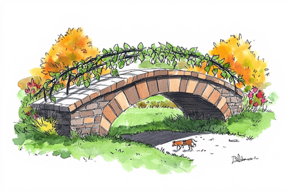 Stone Bridge With Vines