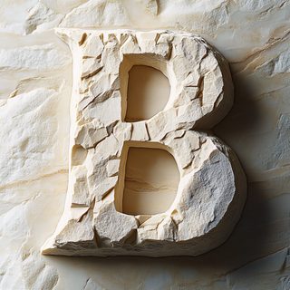 Stone Carved Letter B