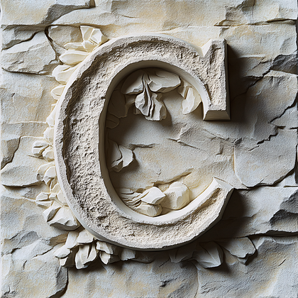 Stone Carved Letter C