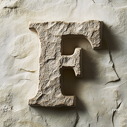 Stone Carved Letter F