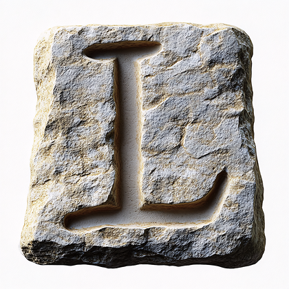 Stone Carved Letter L