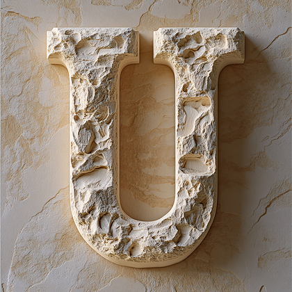 Stone Carved Letter U
