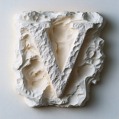Stone Carving of Letter V