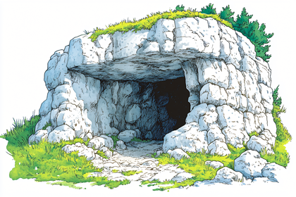 Stone Cave Entrance Illustration