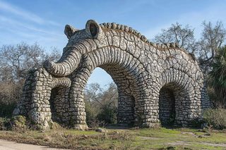 Stone Elephant Archway Sculpture