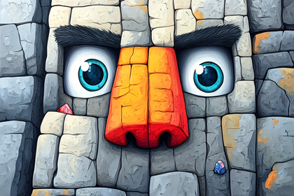 Stone Face Cartoon