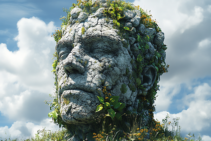 Stone Face With Vegetation