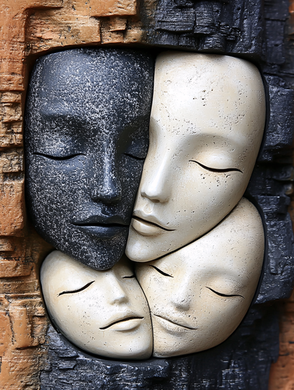 Stone Faces Sculpture