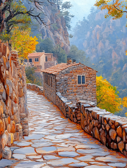 Stone Path In Mountain Village