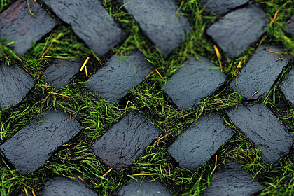 Stone Path with Grass