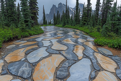 Stone Pathway to Jagged Peaks
