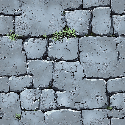 Stone Wall Texture with Green Sprouts