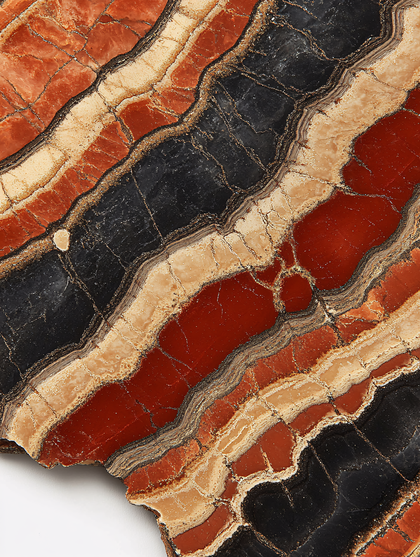 Stone with a Red and Black Pattern
