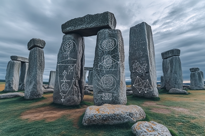 Stonehenge With Mystical Symbols